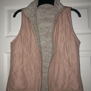 Thread & supply reversible fleece quilted vest